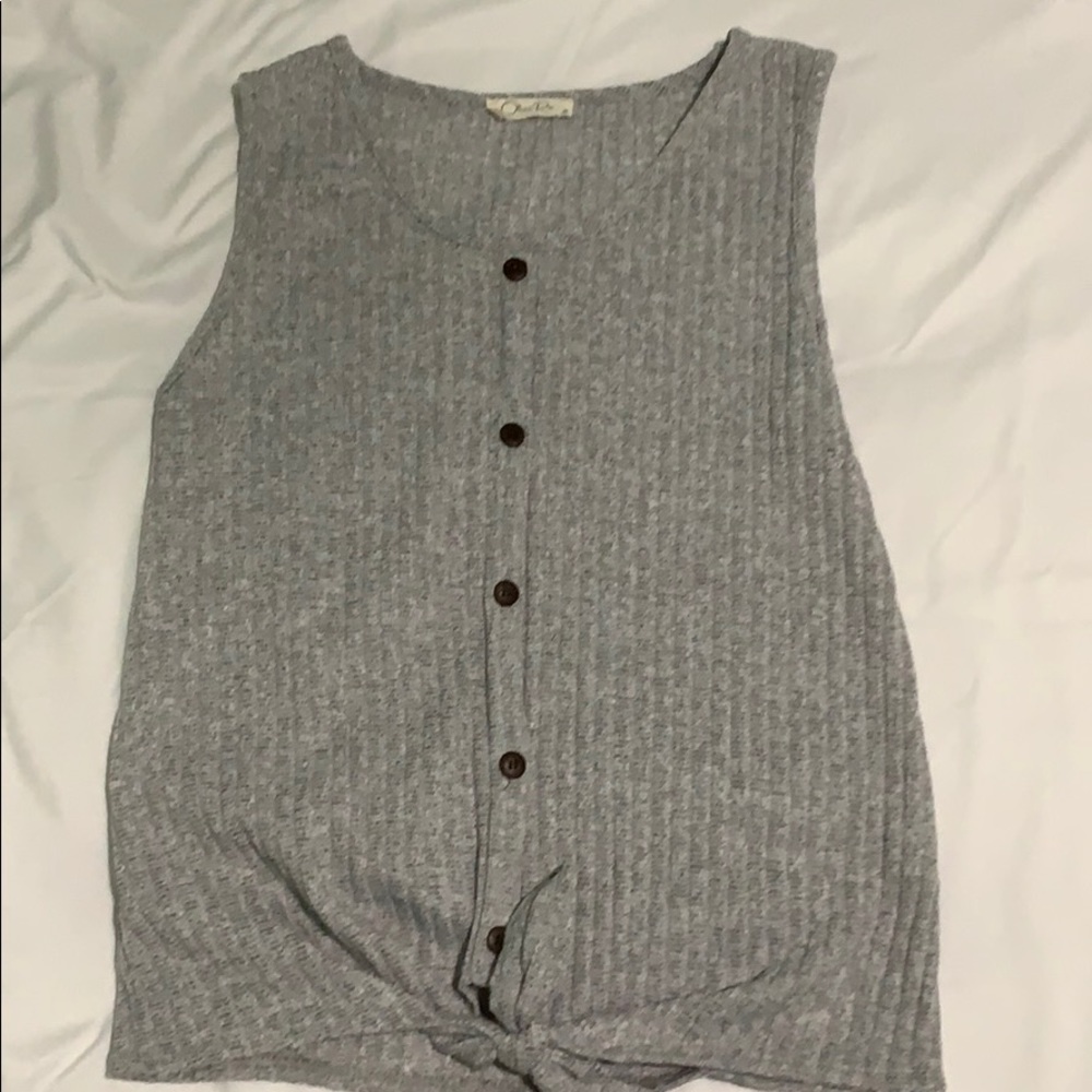 Grey Tank Top w/ Buttons! Size Small
